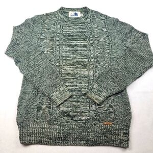 Vintage Americanino Italy 100% Algodon heathered green crew neck sweater B26